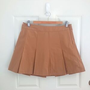 H&M Tan Pleated Skater Skirt